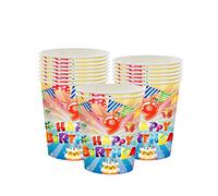 16Pcs Colorful 9th Birthday Paper Cups - Kids Party Tableware, Disposable Cups for Happy Birthday Table Decorations, Gifts for Girls, Boys, Kids Party Decoration