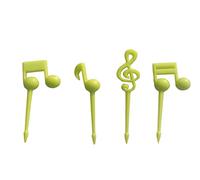 16Pcs Colorful Reusable Plastic Musical Note Shape Food Fruit Fork Picks Set for Home Party Useful