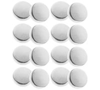 16pcs Copper Button Covers Cufflinks Silver Polished Finish | No-sew Application for Suit Jackets and Blouses, Stable Clasp Design, Elegant Contemporary Accent for Formal Wear