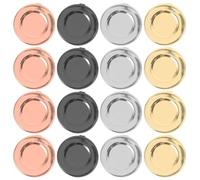 16pcs Copper Clip-on Button Covers with Stable Clasp | No-sew Installation, Polished Mirror-smooth Finish, Prevents Snagging, Elegant Contemporary Accent for Office Wear