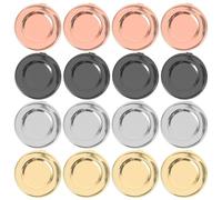 16pcs Copper Shirt Cuff Button Covers Clip-on Cufflinks for Men Gold | Stable Clasp with Polished Finish, Reusable and Gentle to Skin, Elegant Contemporary Design for Formal Wear and Classroom