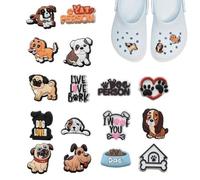 16Pcs Shoe Charms for Croc Charms, Cute Shoe Charms Animals Dog Shoe Accessory to Decorate Shoes, Cartoon Pvc Shoe Charms Decoration for Kids Teens Boys Girls Men Women Party Birthday Gifts