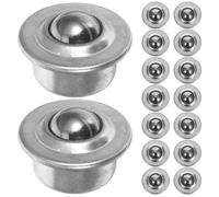 16pcs Cy-15h Carbon Steel Ball Bearing Swivel Castor for Dollies | Silver Finish, Multi-directional Rolling, Smooth Rotation, Suited to Workshop Repairs and Workspace Use