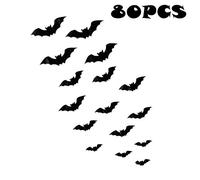 16Pcs Decorative Scary Bats Wall Decals Wall Sticker Halloween Eve Halloween Party Decor Home Window Decoration Set Home Tools Improvement Arts Products Door Window Party Scary Tools Glass