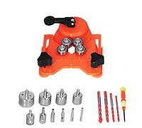 16Pcs Diamond Drill Bit Hole Saw Set, Professional Drilling Tool Kit with 6-50mm Cutters, Adjustable Guide for Tile Wood Glass Ceramic Marble, Includes Triangle Shank Bits and Scre (Orange)
