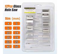 16Pcs Diamond Drill Bit Set For Tile, Glass, Marble, Granite , Hole Saw For Power Tools
