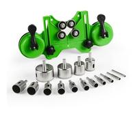 16pcs Diamond Hole Saw Kit - Double Suction Cups & Guide Jig for Hollow Drilling, Compatible with 4mm-83mm Drills, Ideal for Ceramic, Glass, Tile, Porcelain, Marble, Granite (Green)