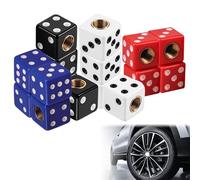 16PCS Dice Tire Valve Caps, Dust Caps for Bikes, Dice Universal Tire Valve Stem Covers, Dice Air Valve Caps, Waterproof Airtight Car Wheel Tire Air Cap for Cars Bikes Motorcycles Bicycles (4 Colors)