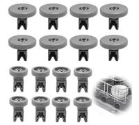 16PCS Dishwasher Basket Wheels Replacement Upper Lower Rack Rollers for AEG | Dishwasher Rack Wheel Replacement Parts,for Zanussi Electrolux, Smooth Sliding Rollers Upper and Lower Baskets Easy Install