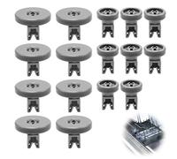 16Pcs Dishwasher Wheels for Upper and Lower Basket 40mm Universal Replacement for Most Standard Dishwasher Lower Basket Wheel Spare Parts Compatible with AEG El-ectrolux Zanussi Privileg Juno