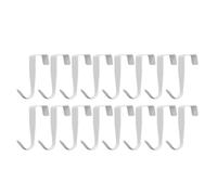 16pcs Door Hanging Hook Strong Bearing Capacity Stainless Steel Single Door Hanger for Cabinet Closet White