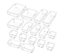 16Pcs Drawer Organiser Set Clear Makeup Tray Desk Drawer Dividers Dresser Storage Bin Separation Box for Bathroom Transparent Storage Box with Compartments