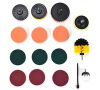 16PCS Drill Brush Attachment Set Scrub Pads Sponge Cleaning Brush for Wall Cleaning Floor Dust Removal