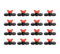 16PCS Drip Irrigation Valves, 12mm Outer, Shut-Off Straight Hose Stop Valve, Water Garden Hose Connection Plastic, Garden Hose Stop Valve, Universal Tubing Coupling Valve