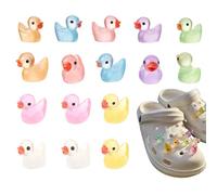 16Pcs Duck Croc Charms,Adults Shoes Charm Accessory Ducks Charma,Resin Easy to Durable Cute Decorations,Funny and Colourful Kids Clogs Making Animal Shoes Clips,for Girls Boys Crocs Accessories Shoe