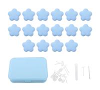 16pcs Duvet Cover Clip Star Shaped Firm Fixing Slip Prevention Detachable Bed Sheet Clip Pin Fasteners for Curtain Blanket Cushion Sheet (Blue)
