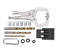 16Pcs Electric Drill Punch Tool Kit 15 Degree Oblique Hole Locator TiPlated Drill Bit Woodworking Installation Set for Professional Carpenters and DIY Enthusiasts Aluminum Alloy