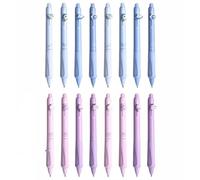 16PCS Erasable Ballpoint Pens, Blue/Black Color, Cute Rollerball Retractable Pen for Drawing Writing Planner Journaling Crossword Puzzles Office Supplies (PE+BU)