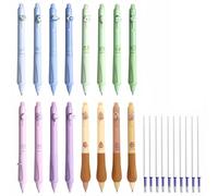 16PCS Erasable Ballpoint Pens, Blue/Black Color Refill, Cute Rollerball Retractable Pen for Drawing Writing Planner Journaling Crossword Puzzles Office Supplies (A)