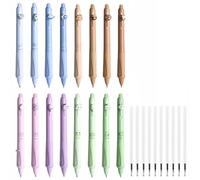 16PCS Erasable Ballpoint Pens, Blue/Black Color Refill, Cute Rollerball Retractable Pen for Drawing Writing Planner Journaling Crossword Puzzles Office Supplies (B)