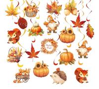 16PCS Fall Hanging Swirl Decorations Thanksgiving Ceiling Decorations Autumn Fall Decorations for Home Thanksgiving Decorations Indoor Harvest Halloween Decor for Classroom Office Baby Shower Birthday