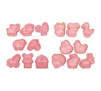 16Pcs Farm Animals Biscuits Cutters Cookie Stamps Fondant Pastry Mould Plastic Cookie Cutters Kitchen Baking Supplies Cookie Cutters for Baking Plastic