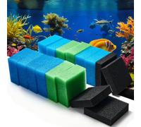 16PCS Fish Tank Filter Sponge Full Set Filter Foams for Juwel Bioflow 3.0 M | Filter Sponges Includ 4 Fine Blue, 4 Coarse Blue, 4 Green & 4 Carbon Sponges. Anti-clog, Long-life, Fresh & Marine Water