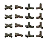 16PCS Fitting 16MM 4 Types Stable Support Heavy Duty Greenhouse Frame Building Connector Black Suitable for Grape Trellis Sunscreen Shed Gardening