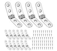 16pcs Folding Flip Top Hinges, Small Hinges for Wood, Metal 180 Degree Backflap Door Hinge with Round Edge, Counter Flap Hinge for Folding Table Furniture Kitchen Cupboard Cabinet Drawer,with Screws