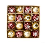 16pcs For Xmas Ball Ornaments 6cm Diameter, Shatterproof Plastic Christmas Decorations Set for Tree, Garland, Wreath and Festive Holiday Use (C)
