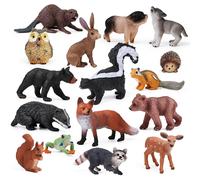 16pcs Forest Animals Baby Figures, Woodland Creatures Figurines, Miniature Toys Cake Toppers Cupcake Toppers Birthday Gift For Kids
