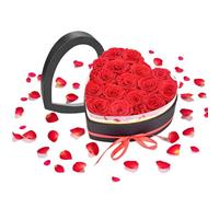 16pcs Forever Real Rose in Heart Box, Preserved Rose, Forever Artificial Roses Heart Box, Gifts for Mum & Girlfriends & Wives, for Anniversary & Wife Valentine's Day & Mother's Day & Christmas