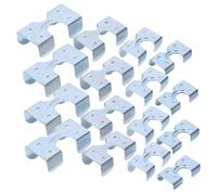 16pcs Galvanized Iron Double Ended Wire Rope Clips for Cables | 8-10mm 10-12mm 12-14mm 14-16mm Sizes, Silver Finish, Garage and Construction Use