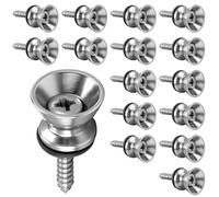 16pcs Guitar Strap Button Lock Pins Metal Guitar Strap Locks Set with Screws Anti-slipping Guitars Straps Lock Parts Accessories for Acoustic, Ukulele, Martin, Banjo, Electric And Bass Guitars