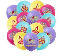 16Pcs Happy Diwali Decorations Balloons, Colorful Latex Balloons for Diwali Party, Festival of Lights Indian Deepavali Party Supplies