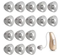 16PCS Hearing Aid Domes,Hearing Aid Accessories, Soft Silicone Replacements Black Layer Open Dome Removable Hearing Aid Eartips,Compatible with Various Hearing Aid Models (9mm/0.35Inch)