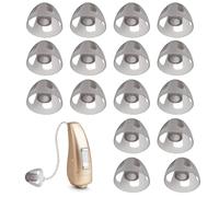 16Pcs Hearing Aid Domes,Soft Silicone Hearing Aid Accessories Compatible with Phonak,Transparent Black Hearing Aid Eartips for Moderate Elderly Hearing Loss Impairments(9Mm/0.35Inch)