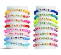 16pcs Heart Friendship Bracelets for Girls, Girls Party Bag Fillers, Adjustable Glow in The Dark Stretch Beaded Bracelets with Heart Charms,Party Favours Kids,Inspirational Gifts for Women, Teens Kids