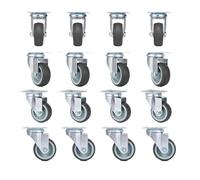 16PCS Heavy-Duty 2-Inch TPR Soft Rubber Furniture Casters Swivel Wheels for Platform Trucks Durable Rolling Cart Replacement Parts
