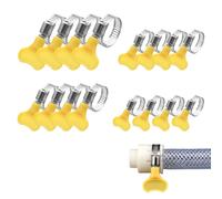 16Pcs Hose Clips with Handle,Adjustable 16mm-44mm Range Garden Hose Clamp,4 Size Stainless Steel Garden Tightening Pipe Clamp for Flexible Hose Tube