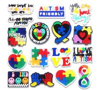 16Pcs Howdy Medical Coffee Summer Autism Bookish Princess Purple Witch Jesus Plants Dominican Shoe Charms for Croc Bubble Slides Sandals Clogs, Shoe Decorations for Adults Women Girls Boys, Autism