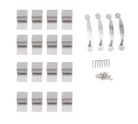 16PCS Hurricane Window Clips for 1/2 Inch Plywood, Stainless Steel Reusable Hurricane Board Up Clips, Secure Window Guard with Handles and Screws, Easy Install and Remove for Storm (Silver)