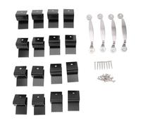 16PCS Hurricane Window Clips for 1/2 Inch Plywood, Stainless Steel Reusable Hurricane Board Up Clips, Secure Window Guard with Handles and Screws, Easy Install and Remove for Storm (Black)