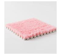 16Pcs Interlocking Foam Carpet,Shaggy Soft Foam Play Mat,Fluffy Area Rugs,Square Plush Puzzle Floor Tiles,Crawling Mats for Living Room Bedroom,12X12inch,Pink