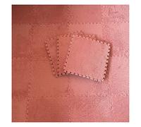 16Pcs Interlocking Foam Mats,Fluffy Carpet Tiles,Plush Area Rug,Square Splicing Floor Tiles,Soft Playmat Puzzle Floor Mat for Play Room,Light Red