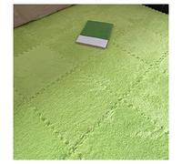 16Pcs Interlocking Foam Mats,Fluffy Carpet Tiles,Plush Area Rug,Square Splicing Floor Tiles,Soft Playmat Puzzle Floor Mat for Play Room,Green