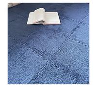 16Pcs Interlocking Foam Mats,Fluffy Carpet Tiles,Plush Area Rug,Square Splicing Floor Tiles,Soft Playmat Puzzle Floor Mat for Play Room,Navy Blue