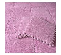 16Pcs Interlocking Foam Mats,Fluffy Carpet Tiles,Plush Area Rug,Square Splicing Floor Tiles,Soft Playmat Puzzle Floor Mat for Play Room,Pink