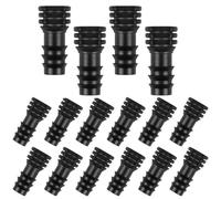 16Pcs Irrigation Connectors,1/2 Inch (16mm) Irrigation Pipe Soaker Hose Garden Barbed Connectors,Plastic Stopper Stop Drip Water Cap Plug Fitting Durable Replacement,for Washing Machine Watering,Black