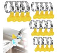 16PCS Jubilee Clips with Handle Stainless Steel Tightening Pipe Clips Adjustable Hose Clamp,Pipe Clips Worm Drive Clamps Assortment Kit for Securing Home Gas Flexible Connections(16/25/32/44mm)